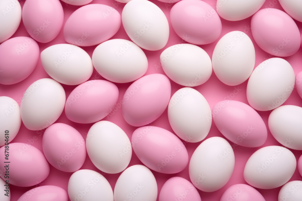 Easter Egg Seamless Pattern on Pink Background Easter Egg Seamless Pattern on Pink Background