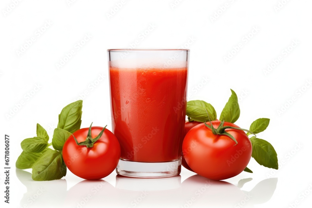 A Refreshing Glass of Tomato Juice With Fresh, Ripe Tomatoes Created With Generative AI Technology A Refreshing Glass of Tomato Juice With Fresh, Ripe Tomatoes Created With Generative AI Technology