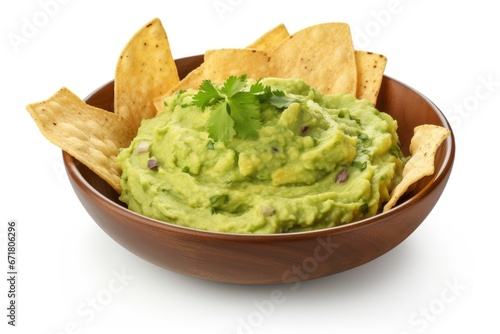 A Delicious Guacamole Bowl Ready for a Tasty Snack Created With Generative AI Technology