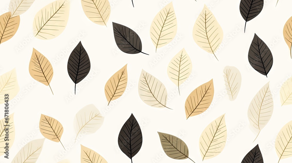 a bunch of leaves that are on a white surface with a black and brown design on the bottom of the leaves. generative ai a bunch of leaves that are on a white surface with a black and brown design on the bottom of the leaves. generative ai
