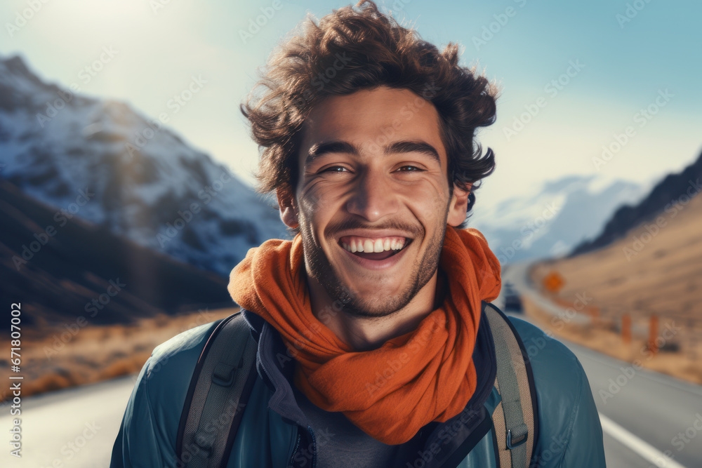 Joyful Young Man Enjoying Outdoors Joyful Young Man Enjoying Outdoors