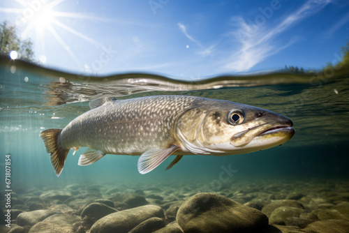 Hake as it navigates the depths of the river