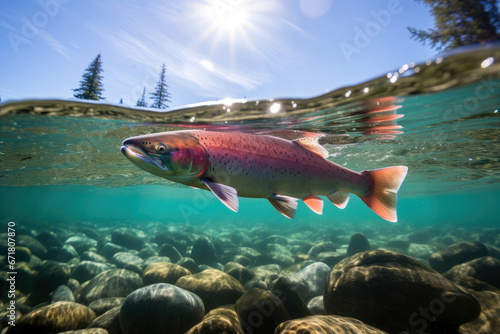 Salmon in the water photo