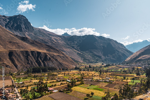 landscape of old inca ruins in cusco