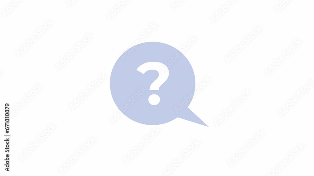 Showing up speech bubble question mark 2D object animation. Help problem flat cartoon 4K video, transparent alpha channel. Interrogation questionable speech cloud animated element on white background Showing up speech bubble question mark 2D object animation. Help problem flat cartoon 4K video, transparent alpha channel. Interrogation questionable speech cloud animated element on white background