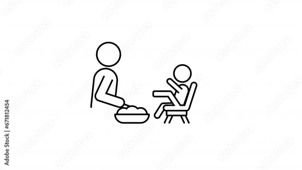 Feeding a baby with a spoon (Alfa Channel) Perfect loop Feeding a baby with a spoon (Alfa Channel) Perfect loop