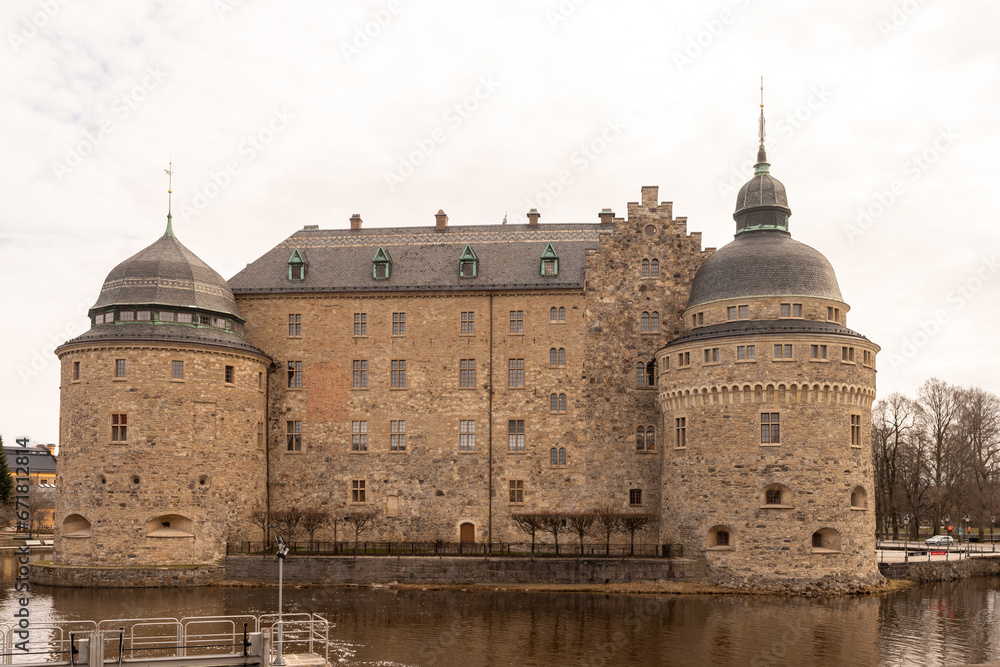 Örebro Castle located on an islet in Svartån in Örebro, Närke.