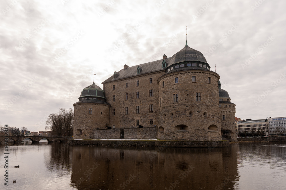 Örebro Castle located on an islet in Svartån in Örebro, Närke.