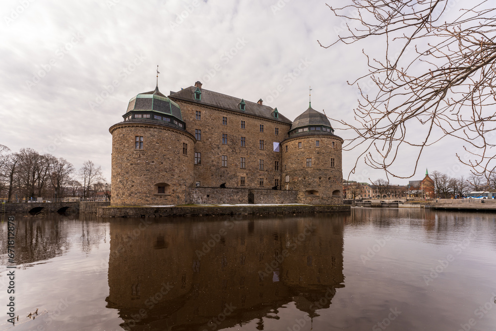 Örebro Castle located on an islet in Svartån in Örebro, Närke.