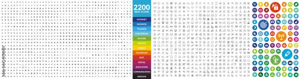 Collection icons line & basic Collection icons line & basic