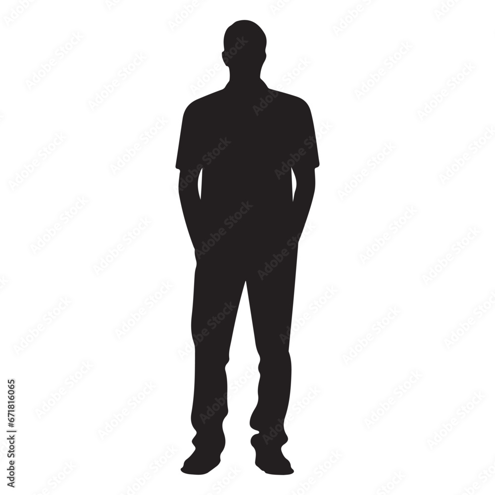 Black Silhouette male full body 
