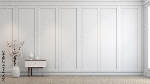 Interior of a new empty house with wardrobe and drawer, dressing room. generative ai photo