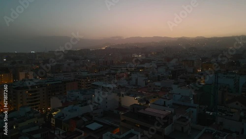 Wallpaper Mural aerial drone view of downtown of Tenerife capital Santa Cruz, Canary Island 4k Torontodigital.ca