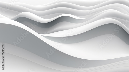 White grey perspective flow waves. Abstract creative interior. Modern business style. generative ai