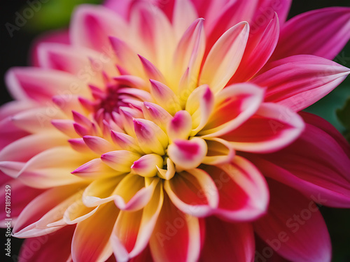 Dahlia blossom up close. a floral design background. Close up of a blooming medicinal plant. Nature based idea.  © Med