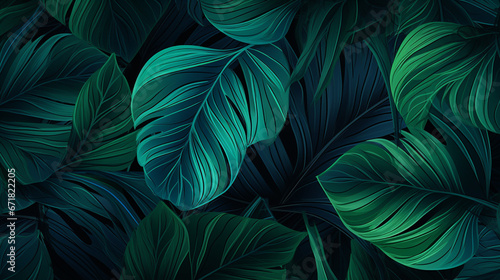 tropical palm leaf tropical vine sea