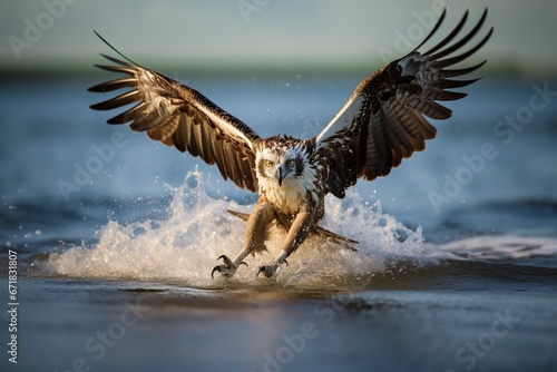 sea falcon trying to hunt in the amazon photo