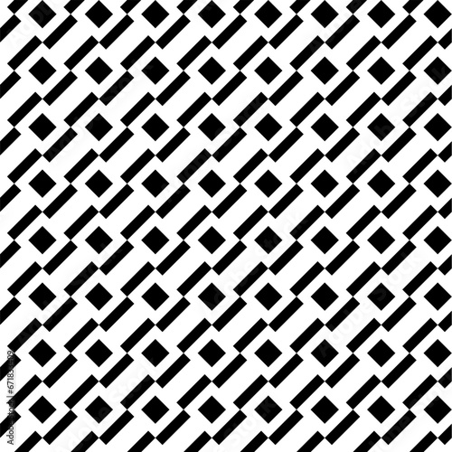 Seamless pattern with geometric motifs in black and white. Vector illustration.