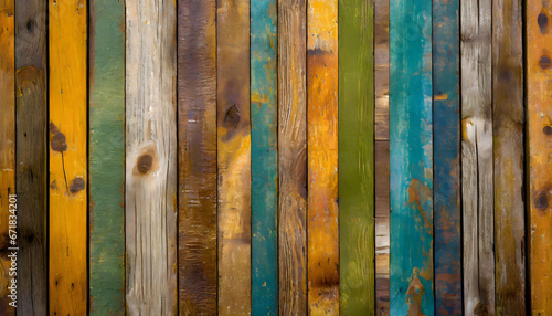 coloured wood planks wallpaper