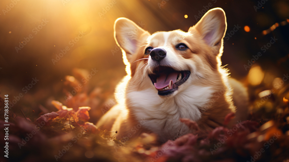 Uroczy pies corgi