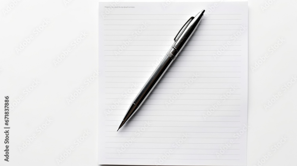 Silver ballpoint pen on a white background, reflecting light with precision. Sleek, minimalist design for professional writing and note-taking Silver ballpoint pen on a white background, reflecting light with precision. Sleek, minimalist design for professional writing and note-taking