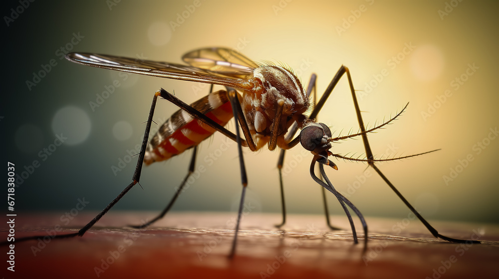 Close-up of a mosquito. The danger of mosquito-borne diseases. Close-up of a mosquito. The danger of mosquito-borne diseases.