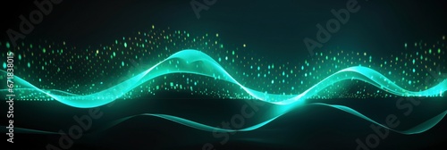 green and black digital wave technology background wallpaper concept, motion texture cyber network elements