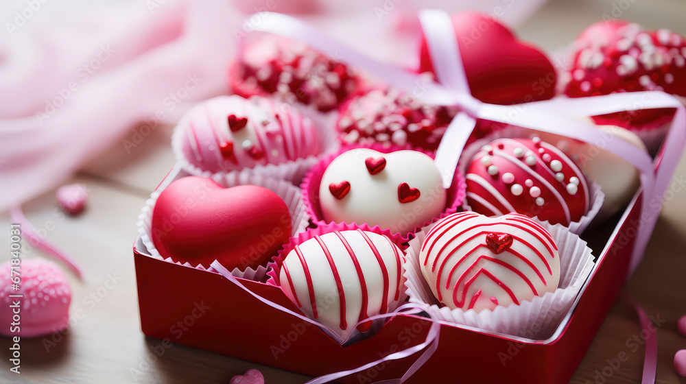 Pink heart shaped aweets for Valentine's Day gift Pink heart shaped aweets for Valentine's Day gift