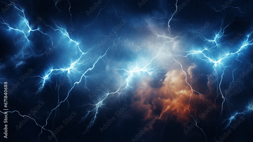 abstract background of lightning and electric energy