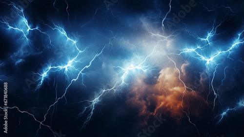 abstract background of lightning and electric energy