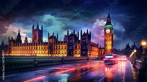 big ben clock tower in the night, london