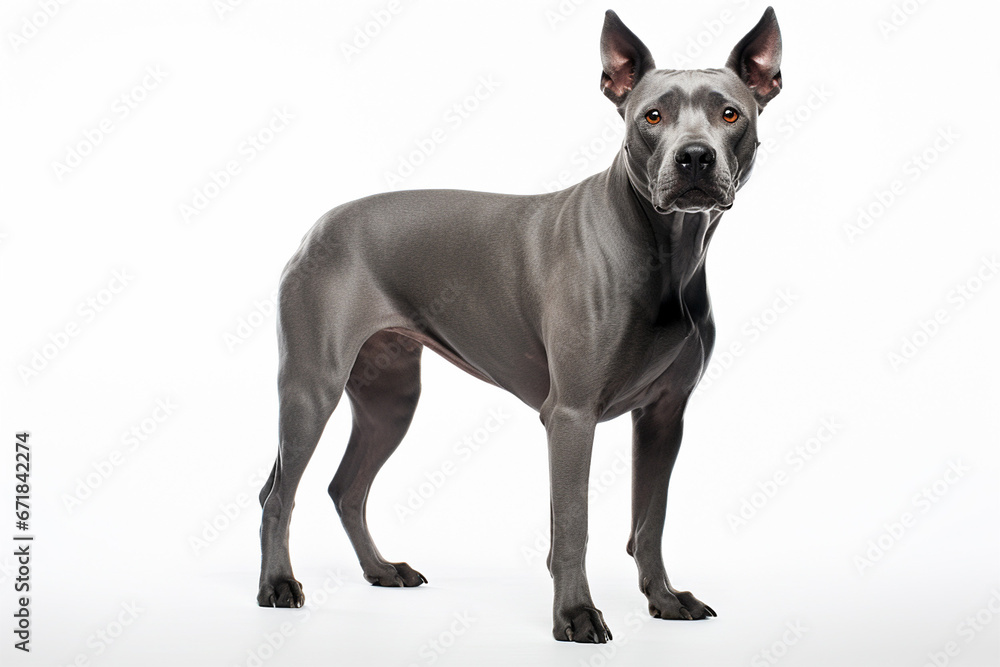 pitbull breed dog with white background