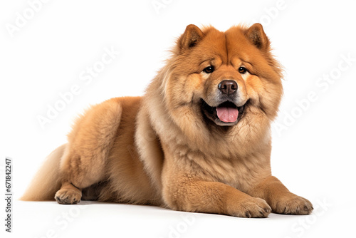 chow chow breed dog with white background photo