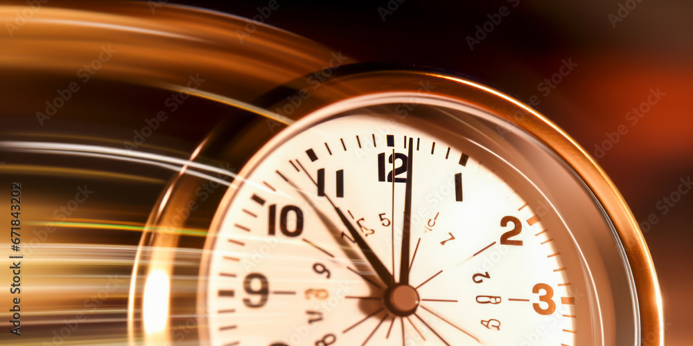 Time-lapse of a fast ticking clock with motion blur. Time-lapse of a fast ticking clock with motion blur.