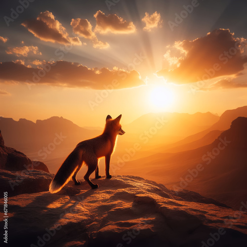 fox on a mountain