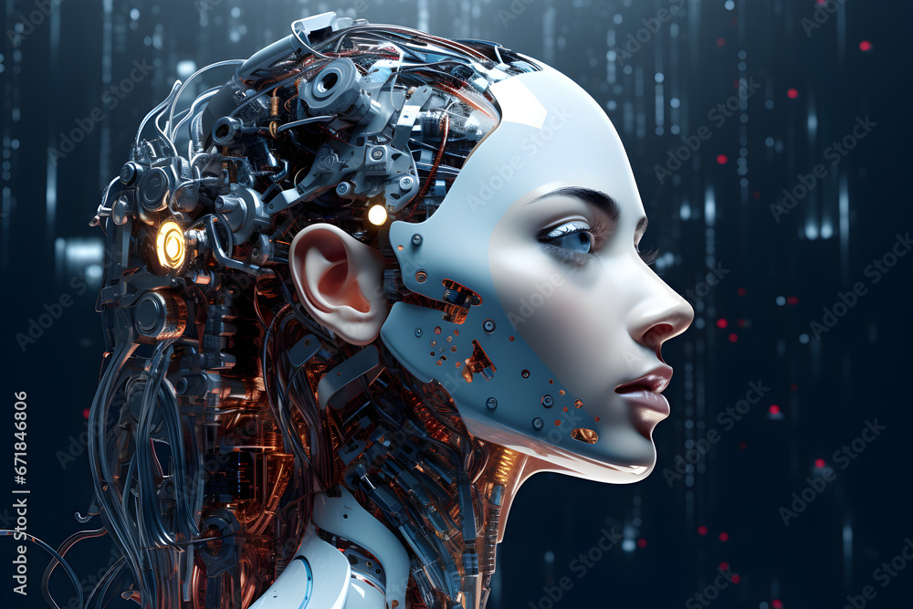 Female cyborg depicting the concept of artificial intelligence