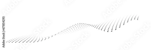 Technology abstract background. Geometric dotted curve shapes.