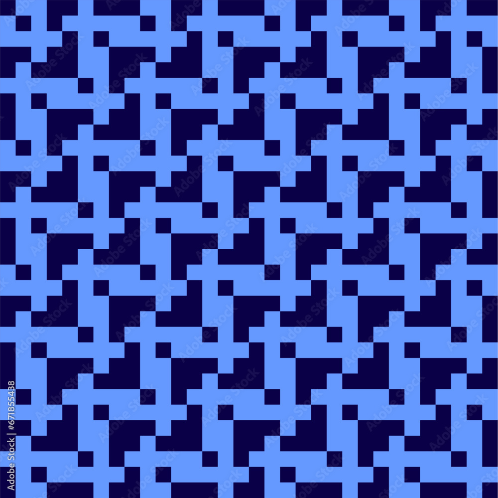 Fototapeta premium Seamless pattern with geometric motifs in 2 colors. Vector illustration.