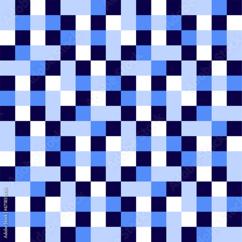 Seamless pattern with geometric motifs in 4 colors. Vector illustration.