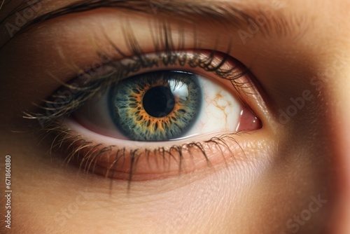 Macro closeup of beautiful eye using generative AI