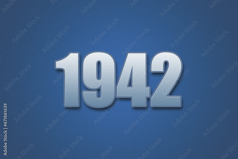 Year 1942 numeric typography text design on gradient color background. 1942 calendar year design. Year 1942 numeric typography text design on gradient color background. 1942 calendar year design.