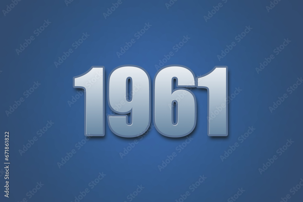 Year 1961 numeric typography text design on gradient color background. 1961 calendar year design. Year 1961 numeric typography text design on gradient color background. 1961 calendar year design.