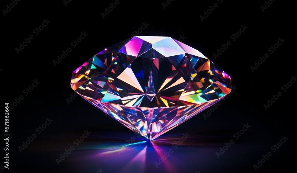 A Precious Diamond Shines Against a Dark Background, Exuding Luxury and Elegance