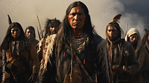 Warriors of the Cheyenne Tribe: Ready for Conflict, AI Generative