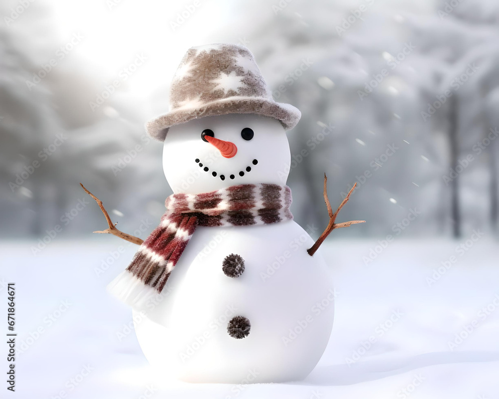 Obraz premium snowman on a snow