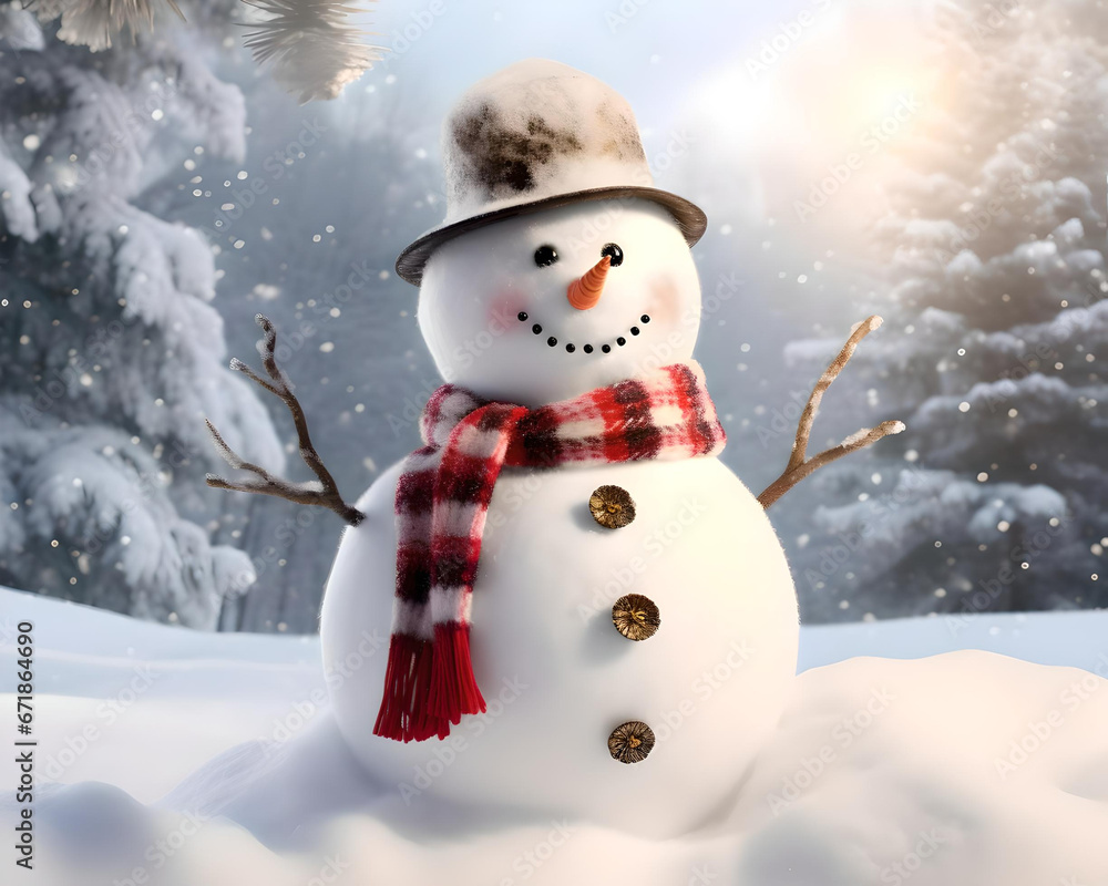 Obraz premium snowman on the snow