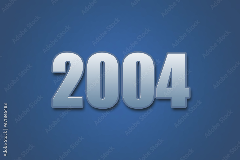 Year 2004 numeric typography text design on gradient color background. 2004 calendar year design. Year 2004 numeric typography text design on gradient color background. 2004 calendar year design.