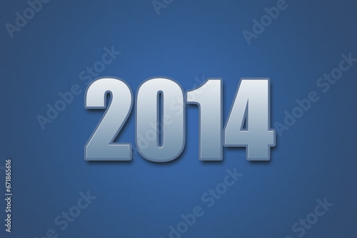 Year 2014 numeric typography text design on gradient color background. 2014 calendar year design.