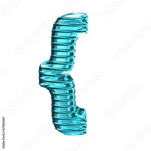 Turquoise symbol with ribbed horizontal