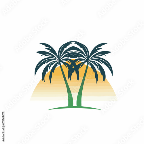 Palms in cartoon  doodle style. 2d vector illustration in logo  icon style. AI Generative